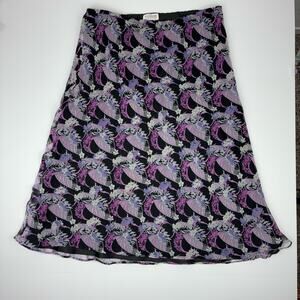 Allison Taylor Fairycore Y2K Silk Floral Bias Cut Midi Skirt XL
